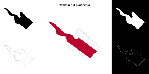 Yamatsuri (Fukushima) outline map set