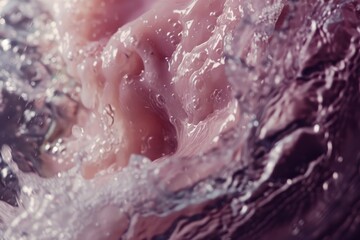 Fototapeta premium Close Up of Pink Water Splashing Inside a Shell