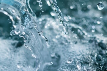 Water Droplets Splashing In Close-Up