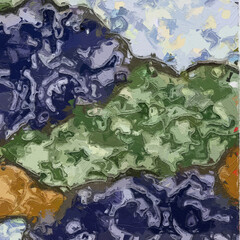 Oil painting and various flowers, butterflies, roses, peonies, beautiful wedding illustrations