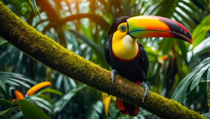 Fototapeta premium charming toucan in the rainforest Brazil