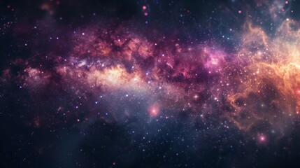 Naklejka premium Cosmic Dreams - Galaxy-themed Wallpaper with a Dark Void for Text