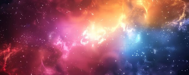 Naklejka premium Enigmatic Nebula in Celestial Galaxy - Space for Text.