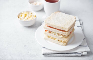 Crab sticks eggs potato salad sandwich. Inkigayo sandwich