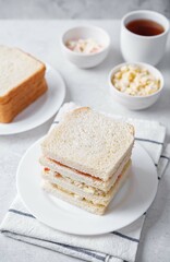 Crab sticks eggs potato salad sandwich. Inkigayo sandwich