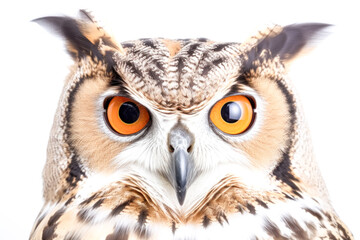 Fototapeta premium A close up of an owl's face with its eyes open