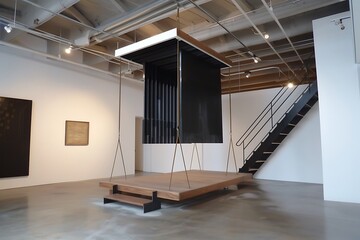 A modern, minimalist art installation inspired by contemporary style trends