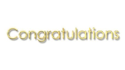 congratulation golden calligraphy text design transparent png or isolated on white.