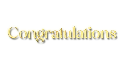 congratulation golden calligraphy text design transparent png or isolated on white.