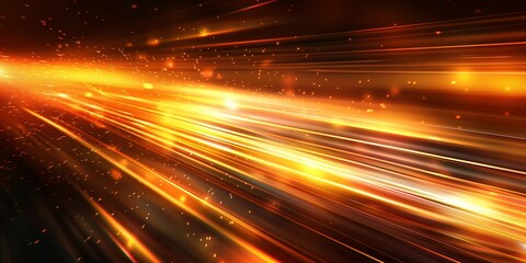 Abstract Background, Blurred Light Rays, Orange and Yellow Hues, Dynamic Abstract Art with Bright Light Streaks and Warm Tones
