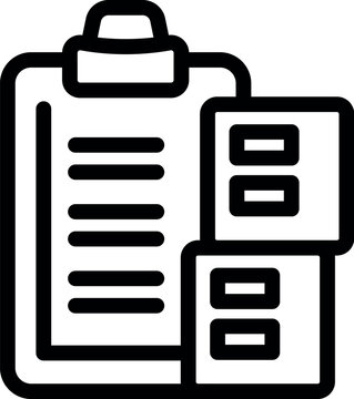 recommend clip art: This icon of a checklist and boxes represents warehouse inventory management
