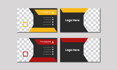 Naklejka premium Professional creative modern corporate business card design template with multiple color variation