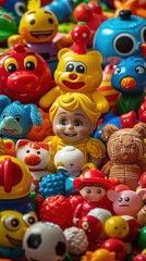 pile of toy figurines of different colors and sizes