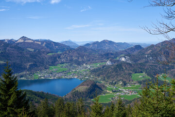 Obraz premium Wolfgangsee Lake - view from Schafberg. Upper Austria. 