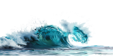 An ocean wave isolated on transparent background.
