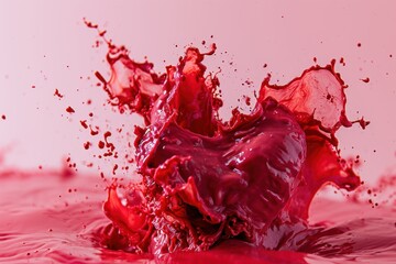 Vibrant red liquid splash