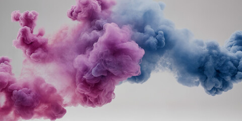 Harmonisches Zusammenspiel von rosa und blauen Rauchwolken: Eine visuelle Symphonie der Farben