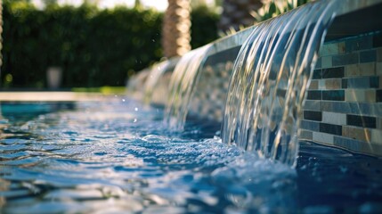 Water feature in pool