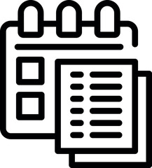 Fototapeta premium Simple icon of a calendar showing upcoming schedule with a list of tasks, perfect for organizing work or personal life