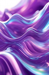 Abstract bright swirl purple wave background. Holographic liquid acrylic resin. Modern psychedelic fluid gradient. Epoxy trendy colorful texture. Design template for poster, banner, cover, card