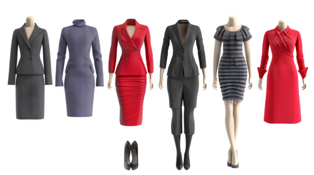 Office dress isolated on white, PNG file, transparent background