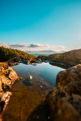 sunset over the lake