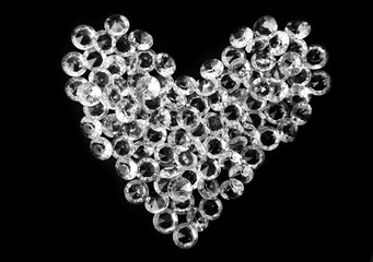 close up of diamonds heart shape color