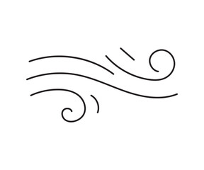 Wind icon set. ocean air blow vector symbol. cyclone flow speed sign. cold windy weather icon. breath smell pictogram in black filled and outlined style.