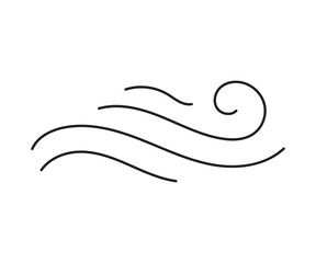 Wind icon set. ocean air blow vector symbol. cyclone flow speed sign. cold windy weather icon. breath smell pictogram in black filled and outlined style.