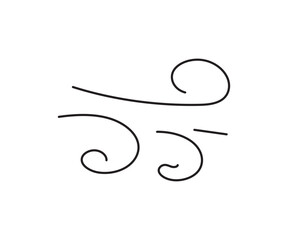 Blowing wind line icon. Windy weather symbol illustration. Windy blow outline collection.