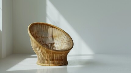 Fototapeta premium chair made of bamboo, clean and smooth lines