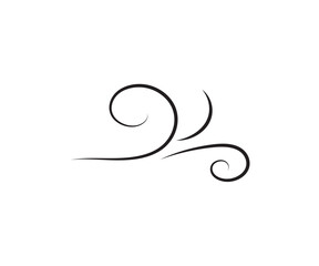 Wind blow line icon fresh vector cloud air isolated speed symbol. Wind blow air line icon logo.