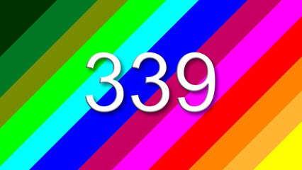 339 colorful rainbow background year number