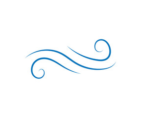 Obraz premium Wind blow line icon fresh vector cloud air isolated speed symbol. Wind blow air line icon logo.