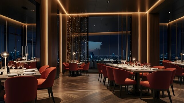 How would you incorporate technology into the design of a fine dining interior?
