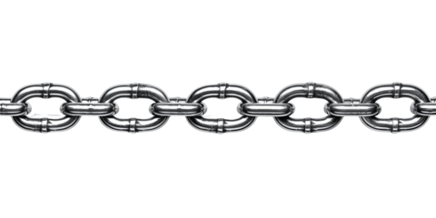 Metal chain isolated on transparent or white background 
