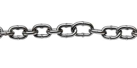 Metal chain isolated on transparent or white background 