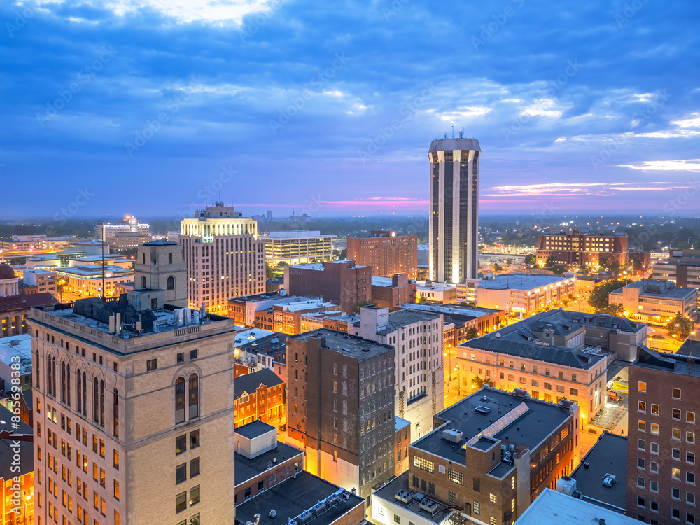 Poster Springfield, Illinois, USA Downtown City Skyline