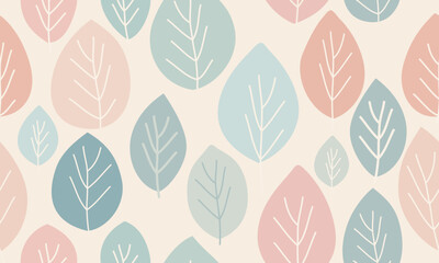 Seamless pattern cute scandinavian floral vector design illustration