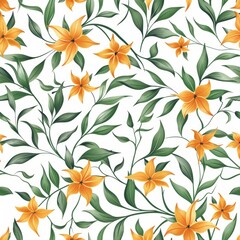Colorful Pattern Flowers. Vector Pattern of Saffron Flowers