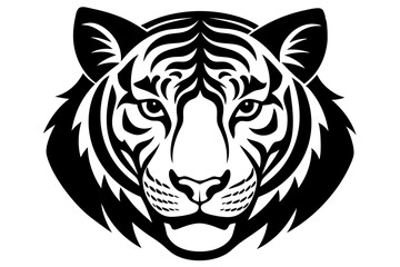 tiger head silhouette vector illustration