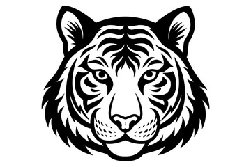 tiger head silhouette vector illustration