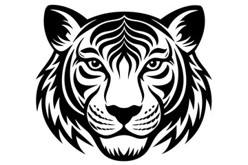 tiger head silhouette vector illustration