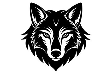 wolf face silhouette vector illustration