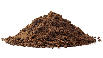 side view on dirt pile on white background