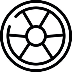 Obraz premium Bold outline of a radioactive contamination warning symbol, representing danger and caution