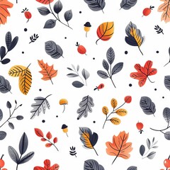 Vector Pattern of Autumn. Colorful Vector Illustration for Autumn. Light Warm Color Pattern