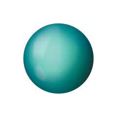 Glass blue ball or precious pearl. Glossy realistic ball, 3D sphere. Abstract vector illustration highlighted on a white background. Big metal bubble with shadow