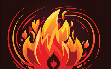 Fire Flame Vector Illustration Design 
