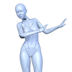 女性サイボーグ　3DCGレンダリング